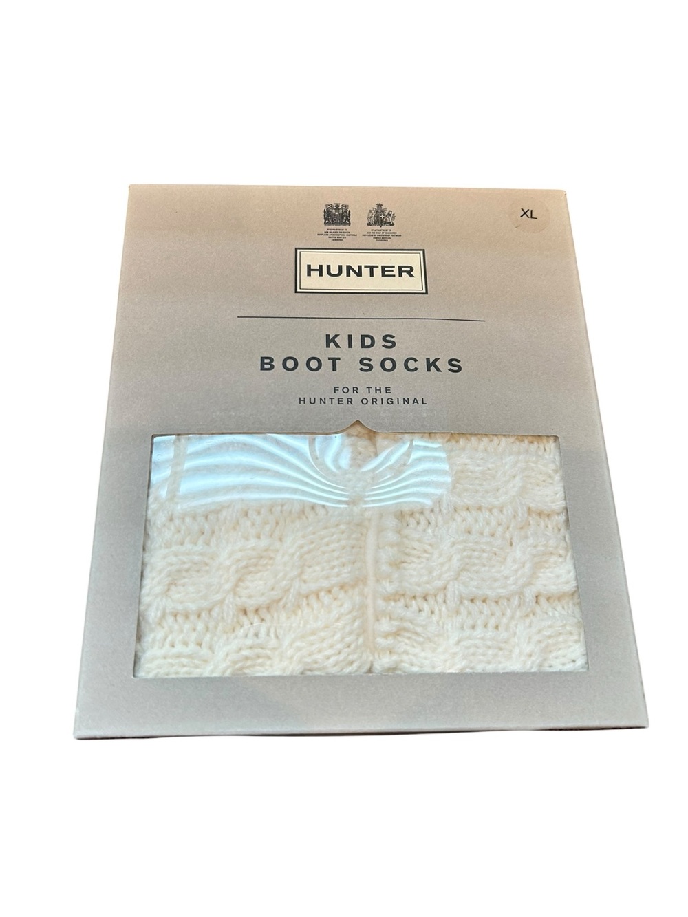 New Hunter Kids Cream Rain Boot Socks xl x large